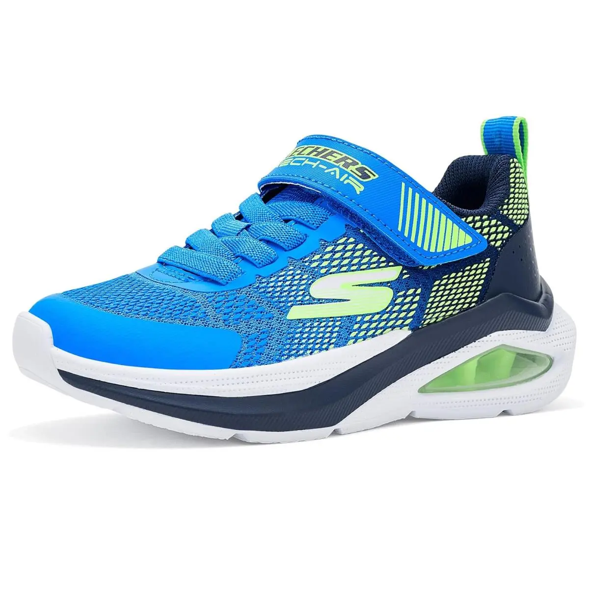 Boy`s Shoes  Kids Microspec Max Velocity 404110L Little Kid/big Kid Blue/Lime by Skechers