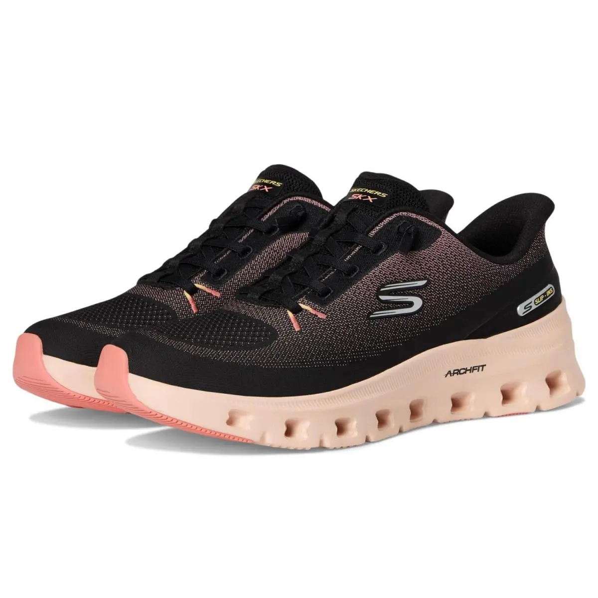 Skechers shoes - BLACK/CORAL 8