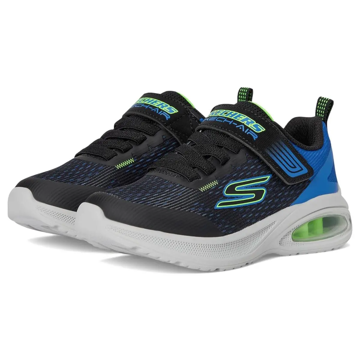 Boy`s  Kids Microspec Max Advance-squad-p 404105L Little Kid/big Kid Black/Blue/Lime by Skechers