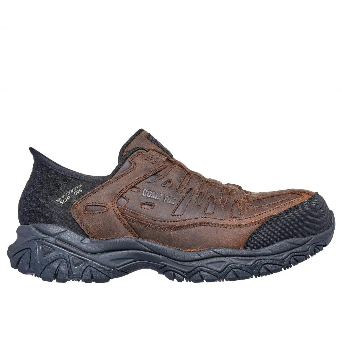 Work Men`s Slip-ins Holdredge - Ryker Composite Toe EH Work Shoe Brown by Skechers