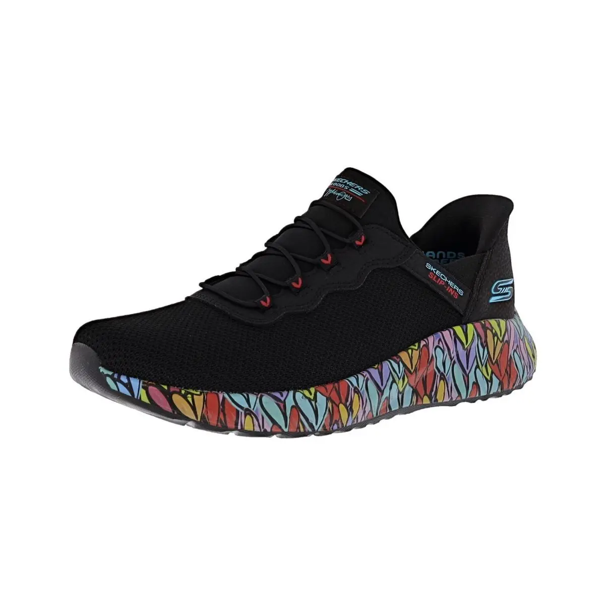 Skechers Women`s Bobs Squad Chaos - Colorstride Motion 117253/BBK Walking Shoes