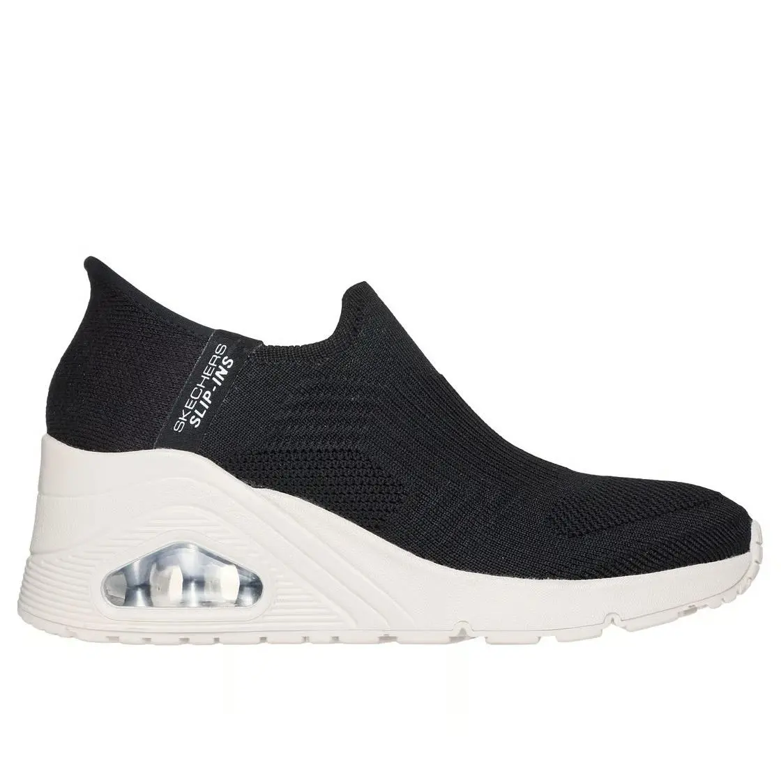 Skechers shoes - Slip-ins: Uno Wedge - Kickin` Knit - 177523 BLK - Black/White 7