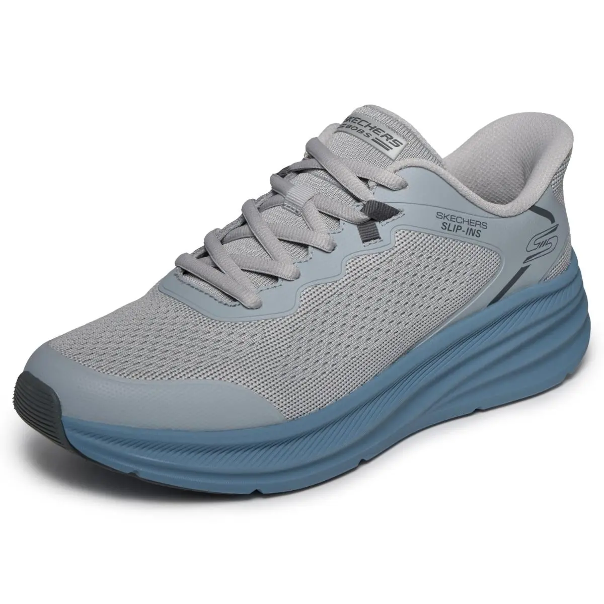 Bobs Men`s Skillz Slip-ins Sneaker Blk 6.5 grey blue by Skechers
