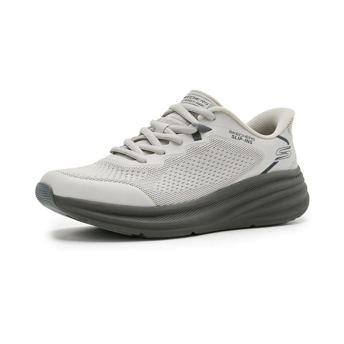 Bobs Men`s Skillz Slip-ins Sneaker Blk 6.5 natural olive by Skechers