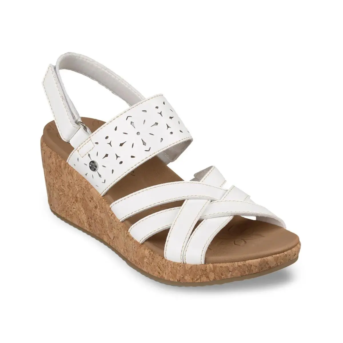 Woman`s Casual Sandals  Arch Fit Beverlee 2.0 Natural Era Wedge Sandal White by Skechers