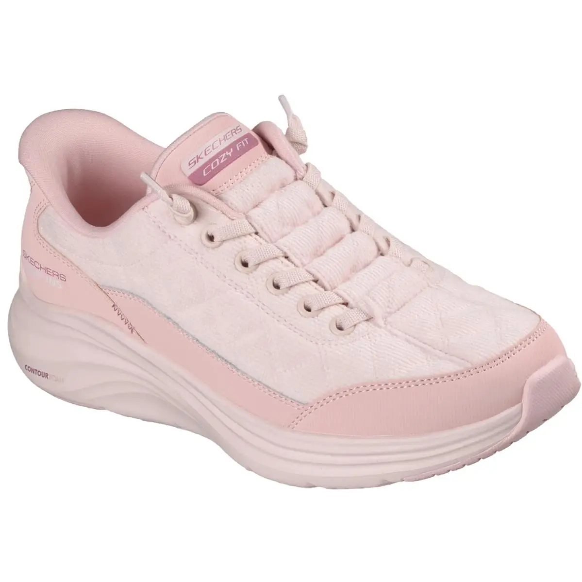 Womens Skechers Slip Ins Contour Foam Cozy Fit Luxe Pink Duraleather Shoes