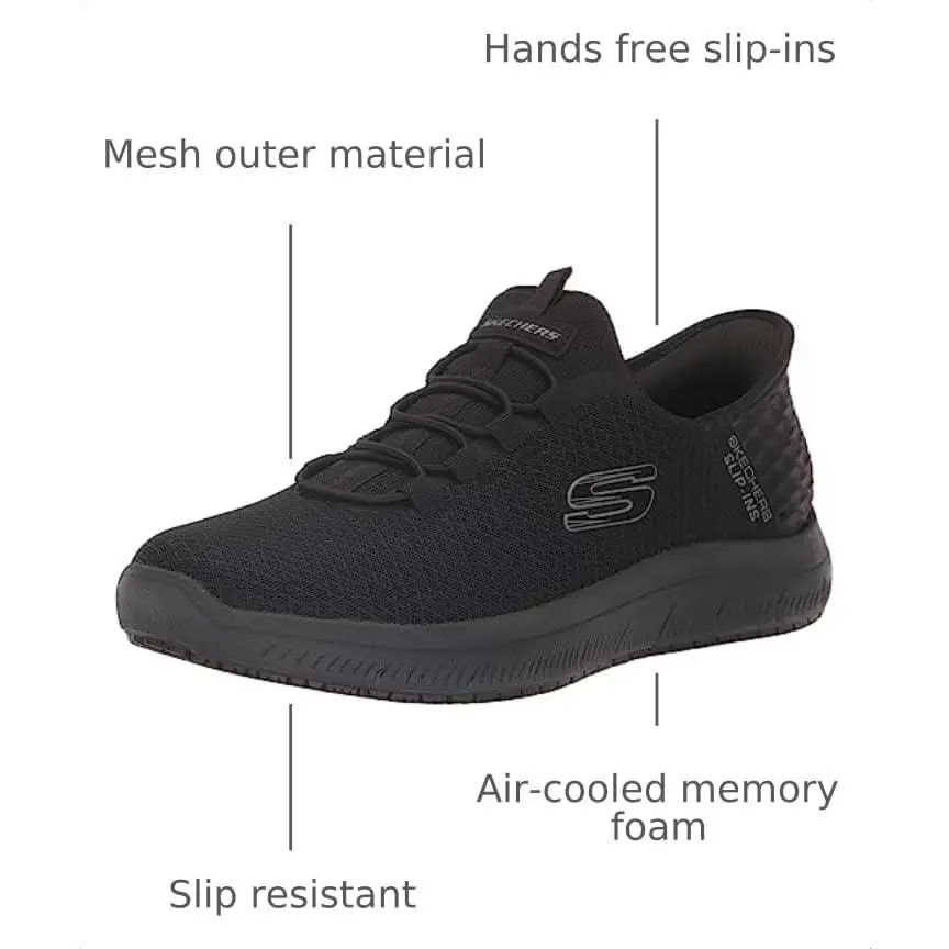 Skechers shoes - summits colsin sr hands free slip ins - black charcoal 15