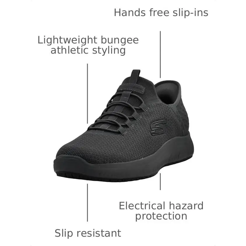 Skechers shoes - summits colsin sr hands free slip ins - black charcoal 18