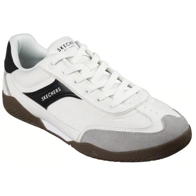 Mens  Zinger Evo World Strike White Black Duraleather Shoes Medium by Skechers