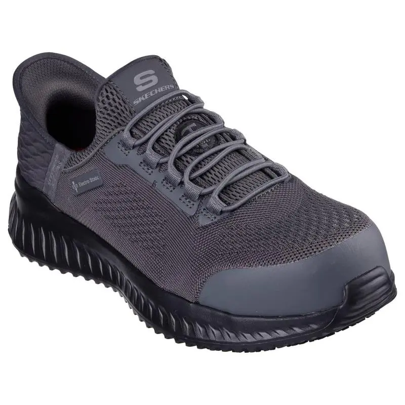 Skechers Work Men`s Slip-ins Tilido - Troxin Composite Toe Esd Work Shoe Charcoa