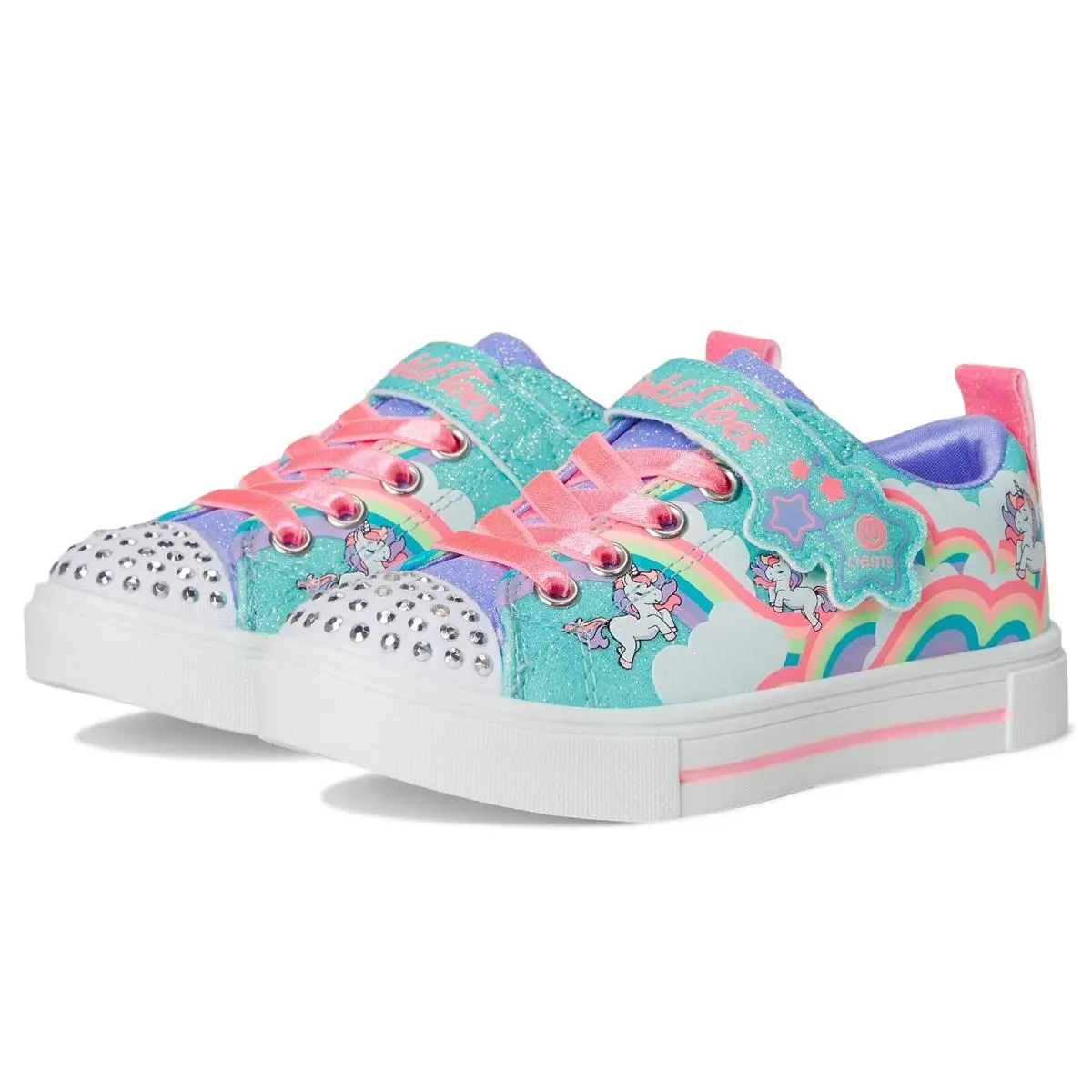 Girl`s  Kids Twinkle Sparks - Jumpin` Clouds 314809L Little Kid Turquoise/Multi by Skechers