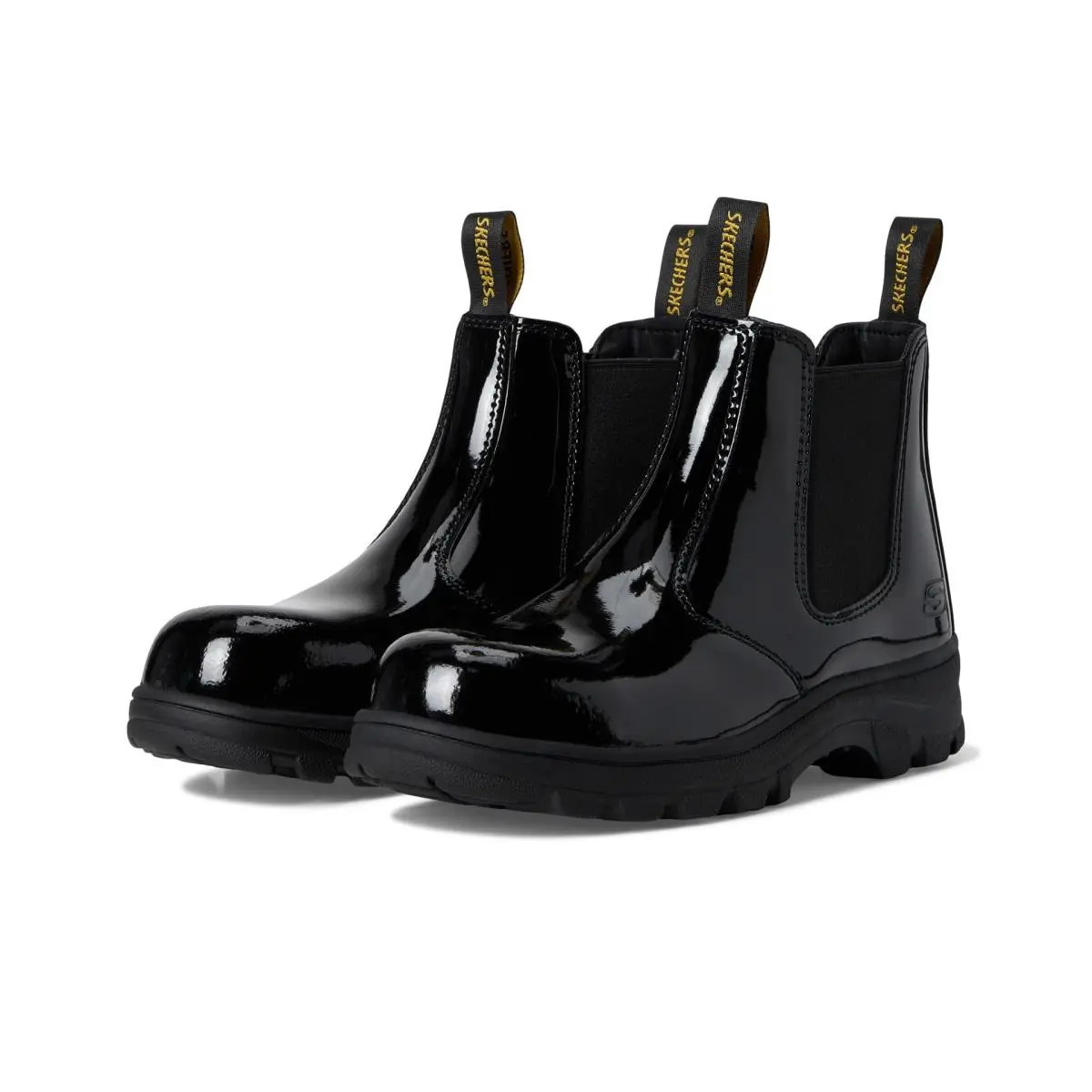 Skechers Women`s Workshire Patent Leather Comp Toe-sohlei Industrial Shoe