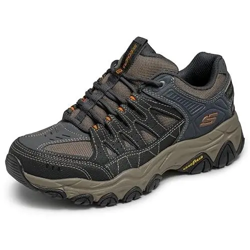 Skechers Men`s After Burn M.fit 2.0 Mens Outdoor Shoe Charcoal/gold - 237608-CCG - CHARCOAL/GOLD