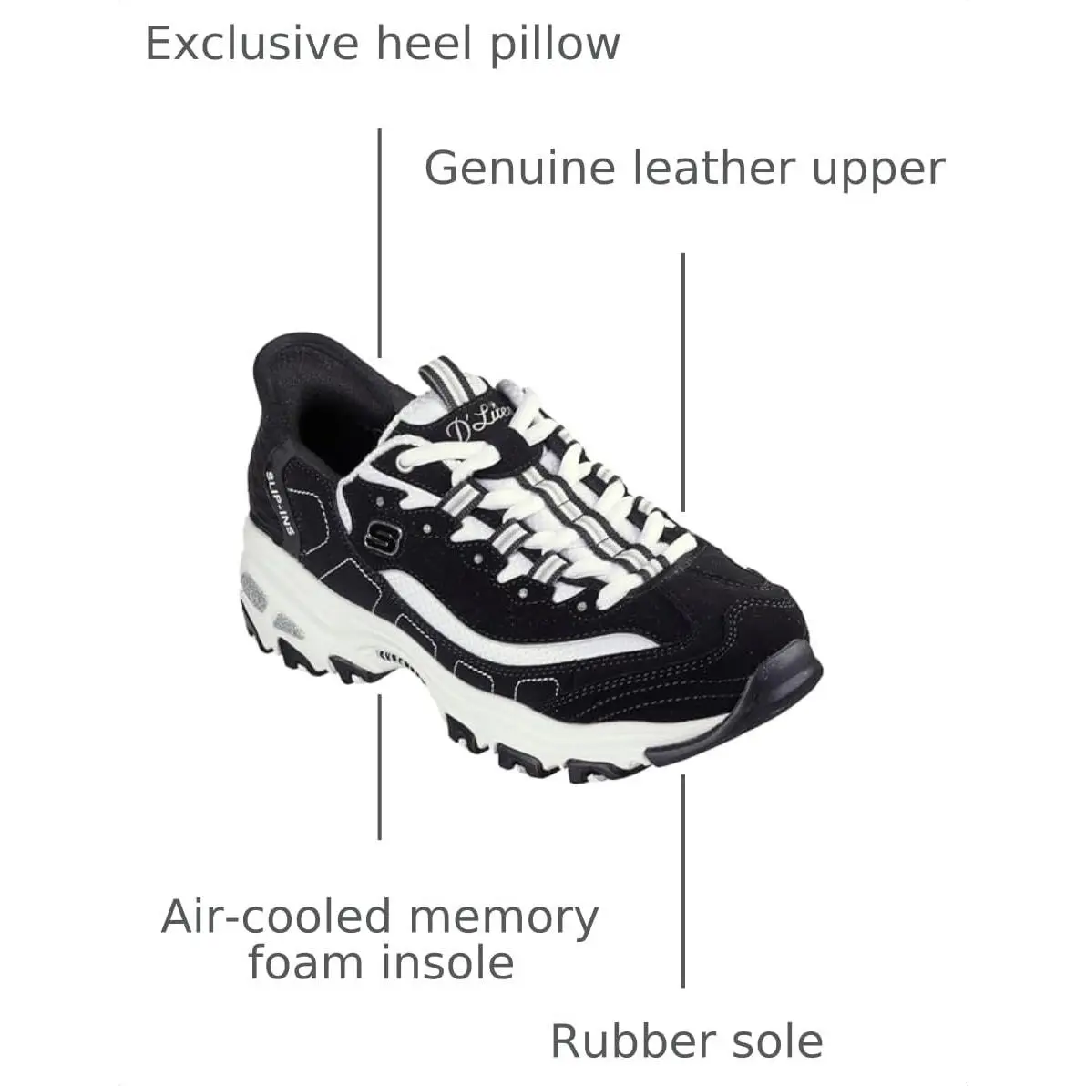 Skechers shoes - 150030 - 150030 - black white 1