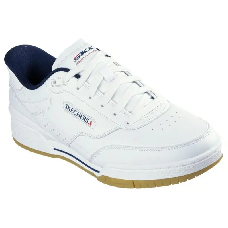 Mens Skechers Slip Ins Recoil White Navy Leather Shoes