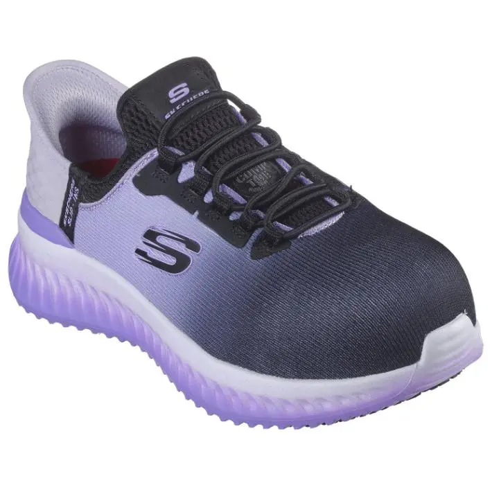 Women`s Black Composite Toe EH SR Slip-in Memory Foam Work 108152/BKPR by Skechers