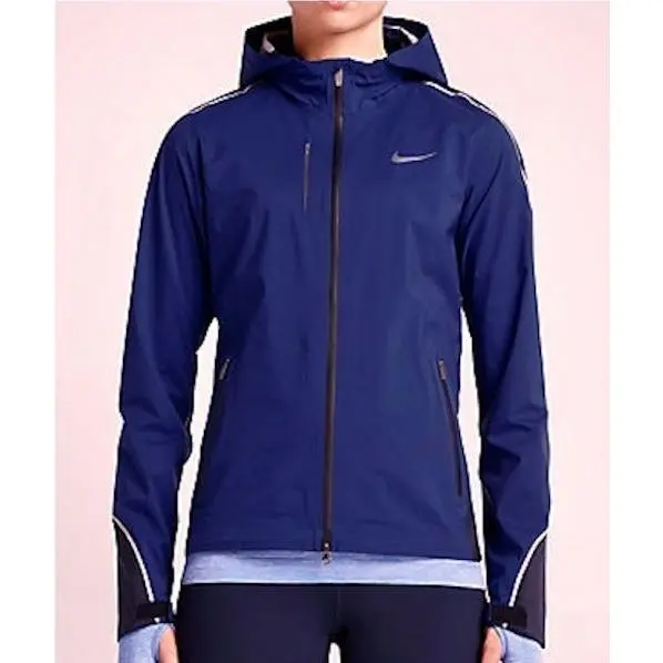 Hypershield Light Lightweight Full Zip Running Jacket Blue Womens M L by Nike