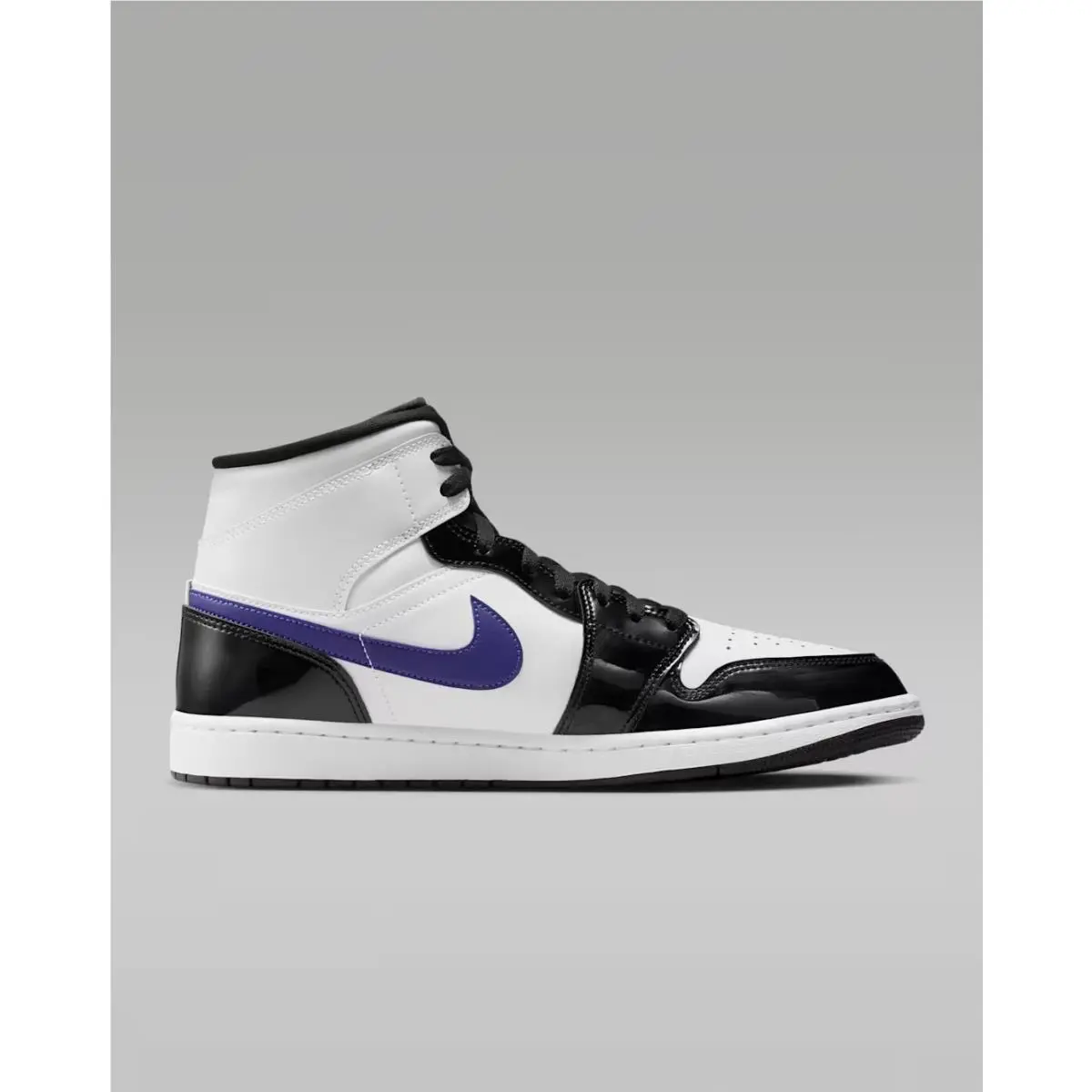 Nike shoes - Air Jordan 1 Mid - Air Mid - IQ9387-010 - Black/White/Court Purple/Bright Mango 0