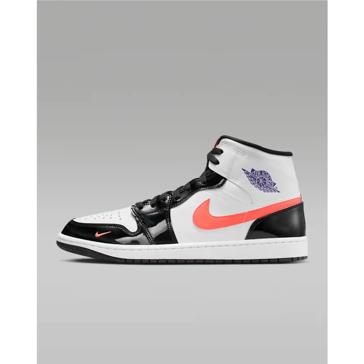 Nike shoes - Air Jordan 1 Mid - Air Mid - IQ9387-010 - Black/White/Court Purple/Bright Mango 1