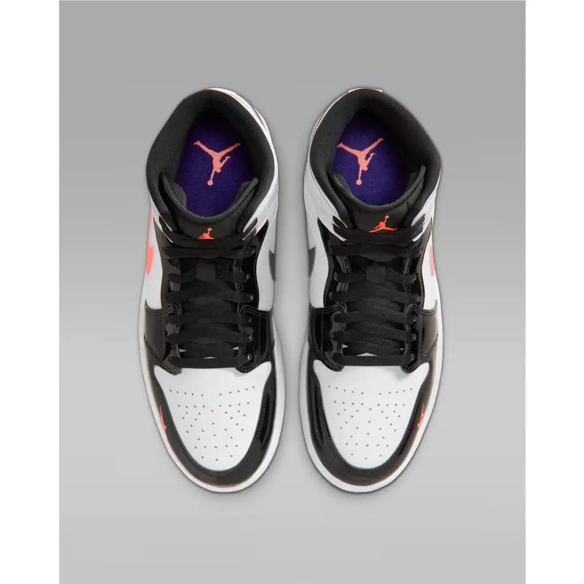 Nike shoes - Air Jordan 1 Mid - Air Mid - IQ9387-010 - Black/White/Court Purple/Bright Mango 2