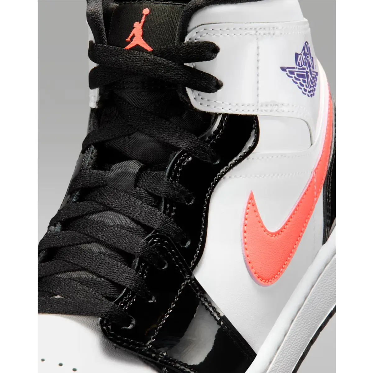 Nike shoes - Air Jordan 1 Mid - Air Mid - IQ9387-010 - Black/White/Court Purple/Bright Mango 13