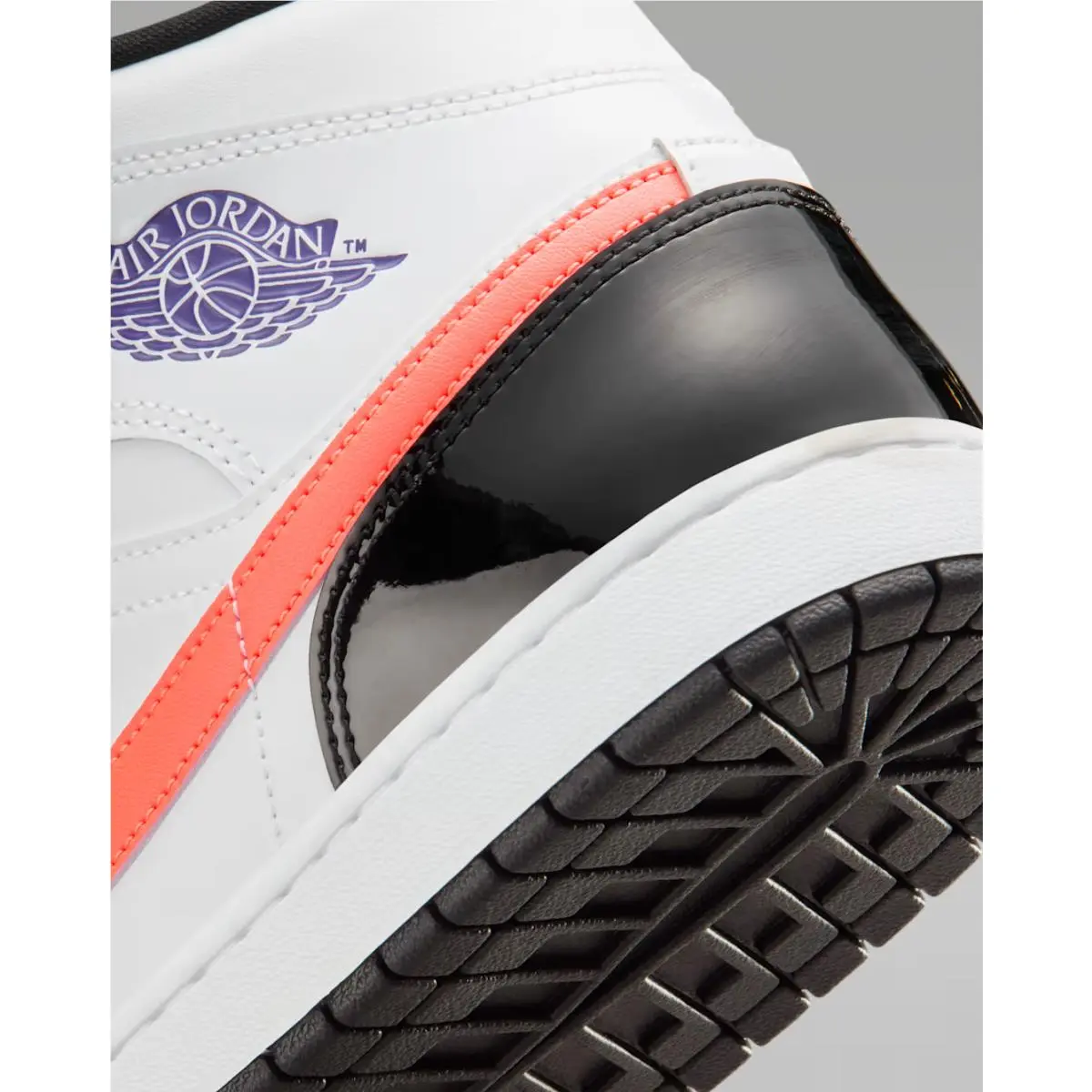 Nike shoes - Air Jordan 1 Mid - Air Mid - IQ9387-010 - Black/White/Court Purple/Bright Mango 5