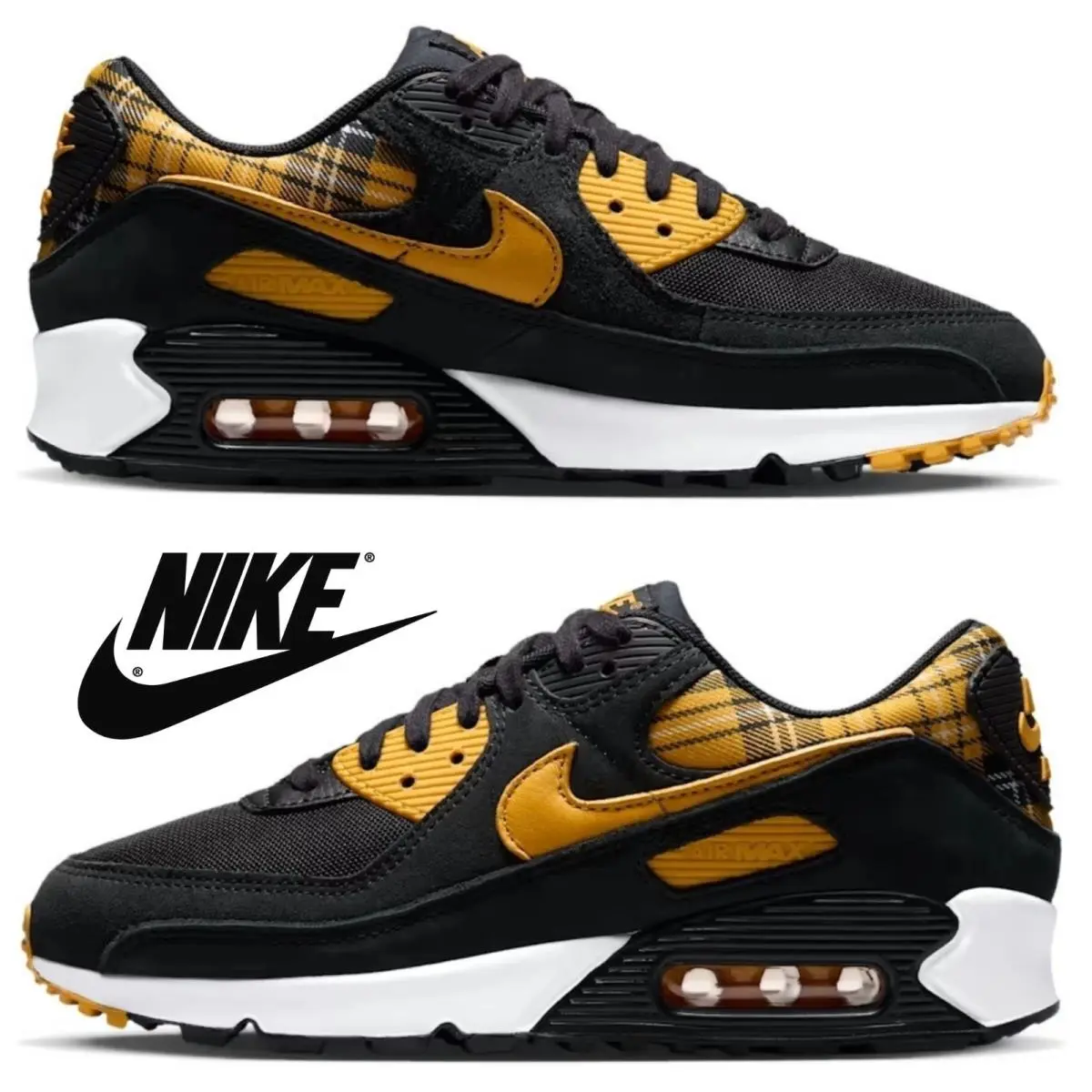 Nike shoes - Nike Air Max 90 - Air Max - Black, Manufacturer: Black/White/Yellow Ochre 17