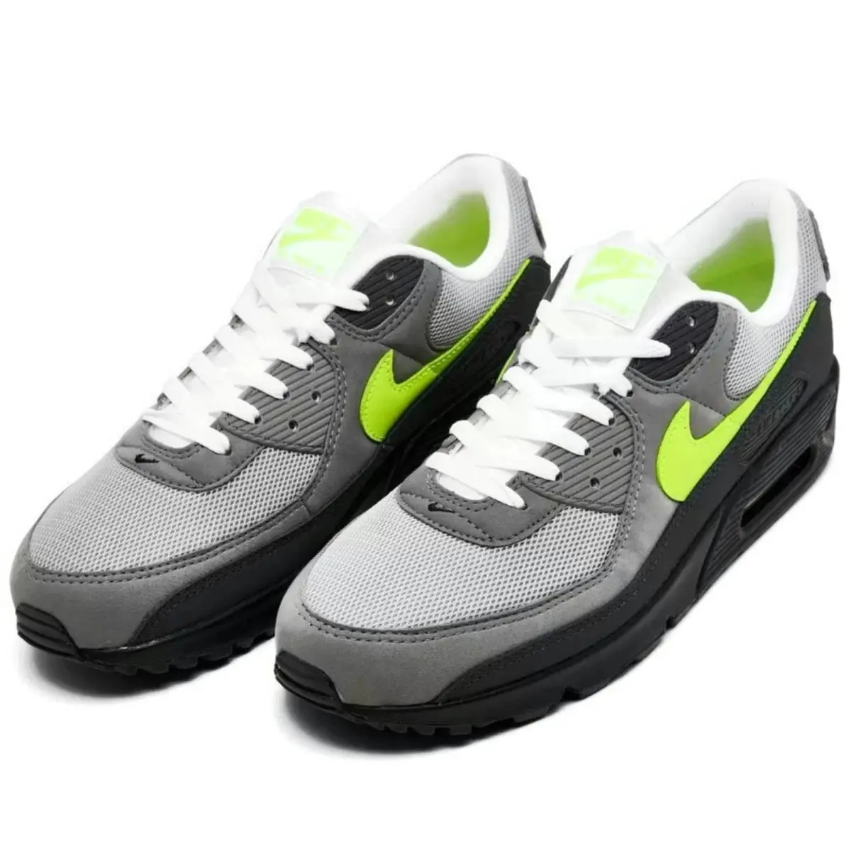 Nike shoes - Nike Air Max 90 - Air Max - Gray, Maufacturer: Black/Neon Yellow/Anthracite/Light Charcoal/Pearl Grey/White 28