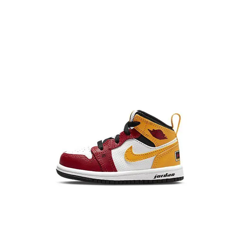 Toddler`s Jordan 1 Mid SE Motorsport Blk/univ Gld-gym Red DJ0335 067 by Nike