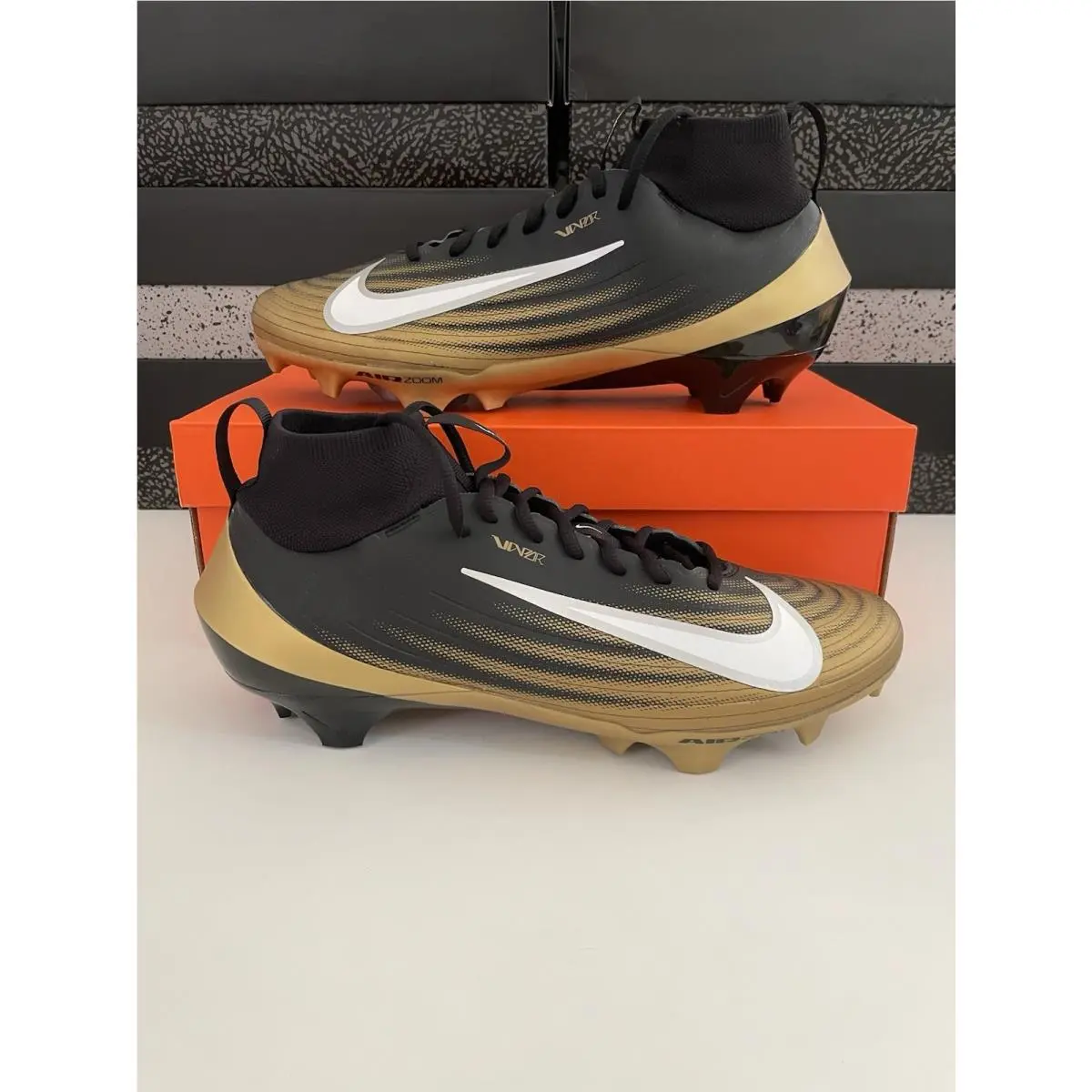 Zoom Air Vapor Pro 1 “black Metallic Gold” FB3298-003 Mens 11-13 Cleats by Nike