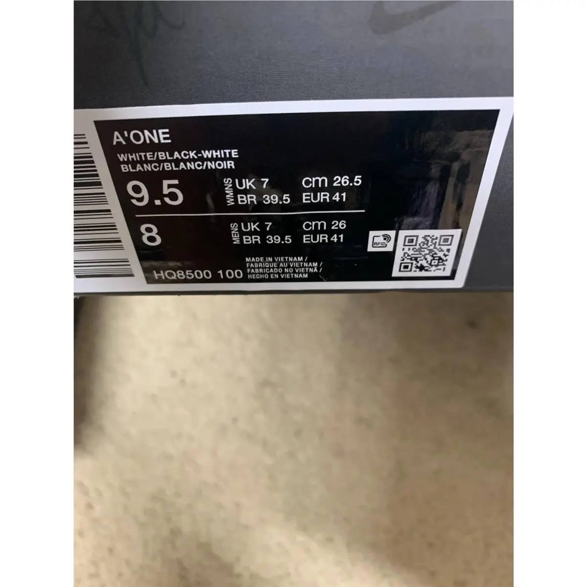 Nike shoes - Nike A`One TB - HQ8500-100 - White, Manufacturer: White/Black/White 8