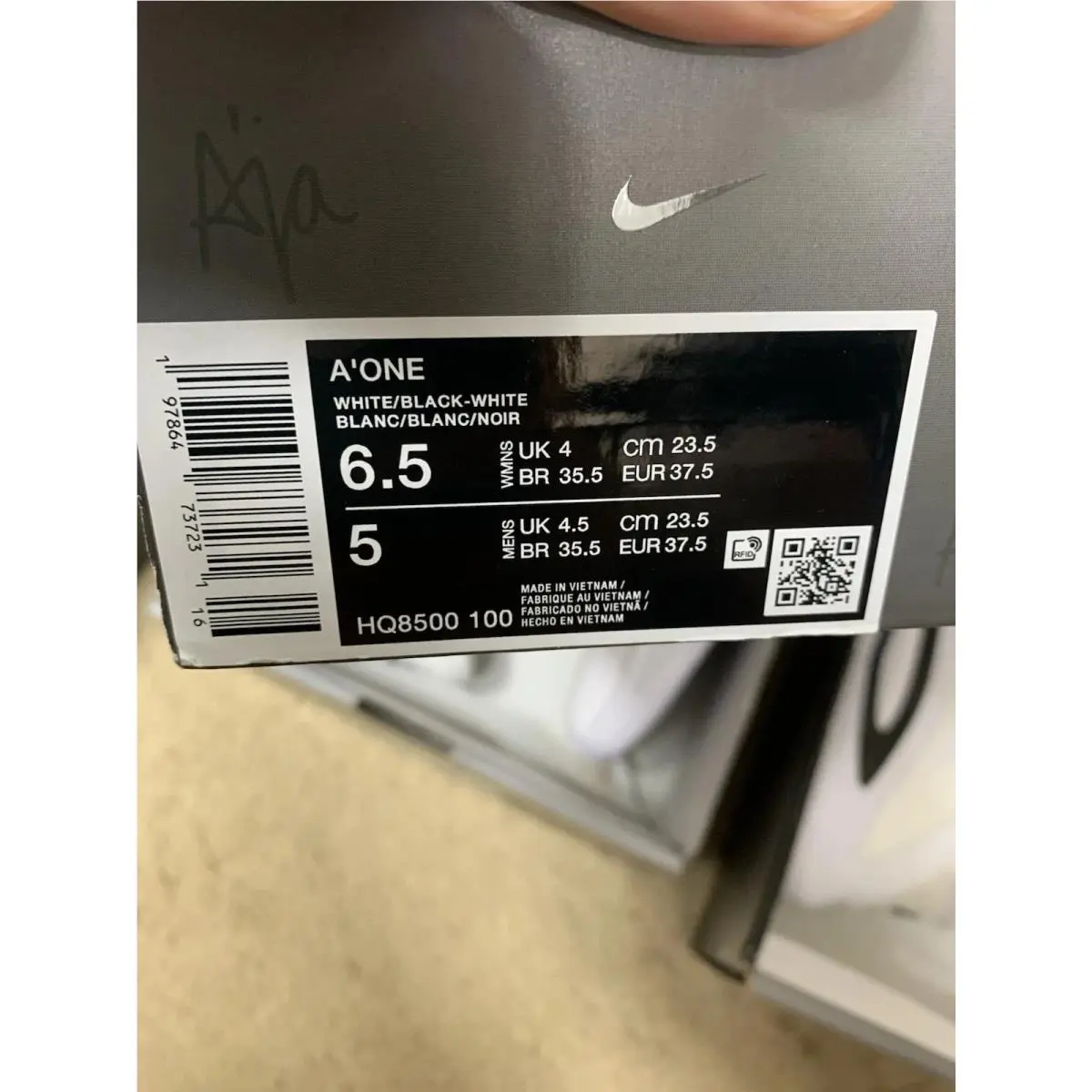 Nike shoes - Nike A`One TB - HQ8500-100 - White, Manufacturer: White/Black/White 4