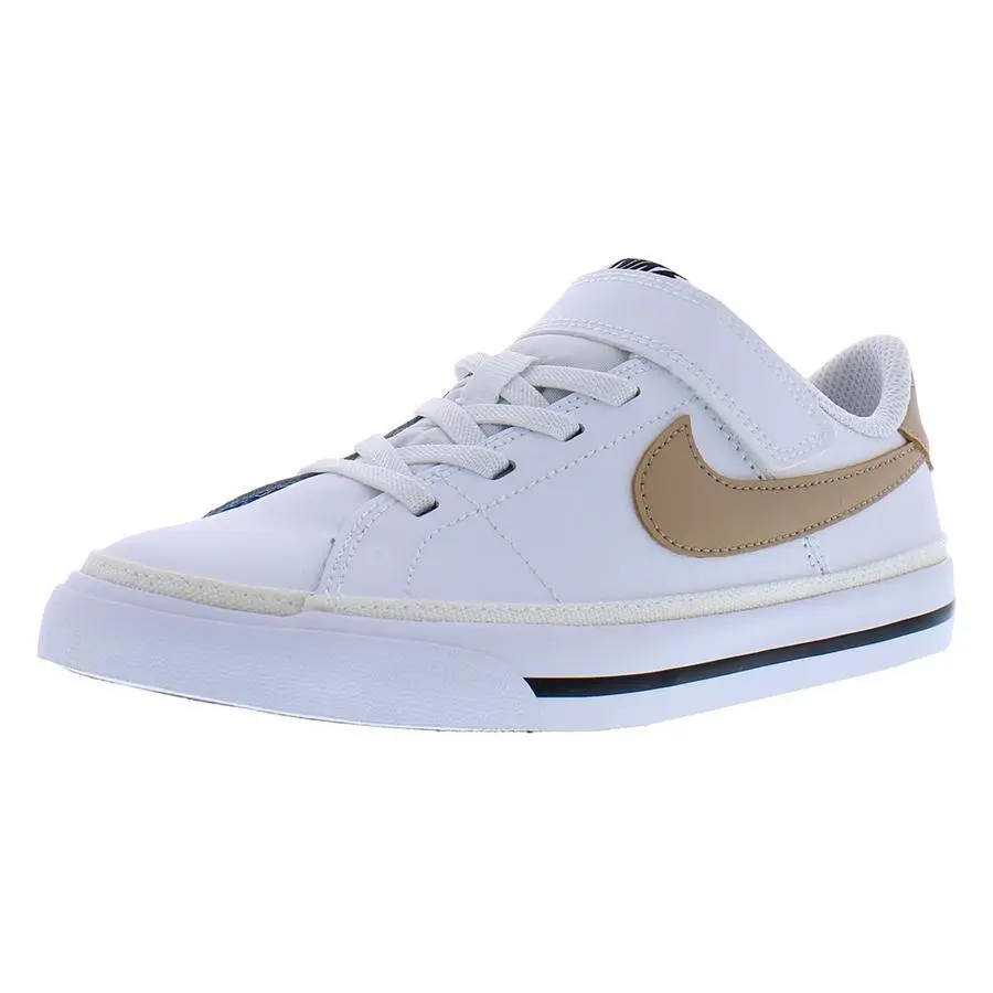 Nike Court Legacy Leather PS Girls Shoes - White/Hemp/Black, Main: White