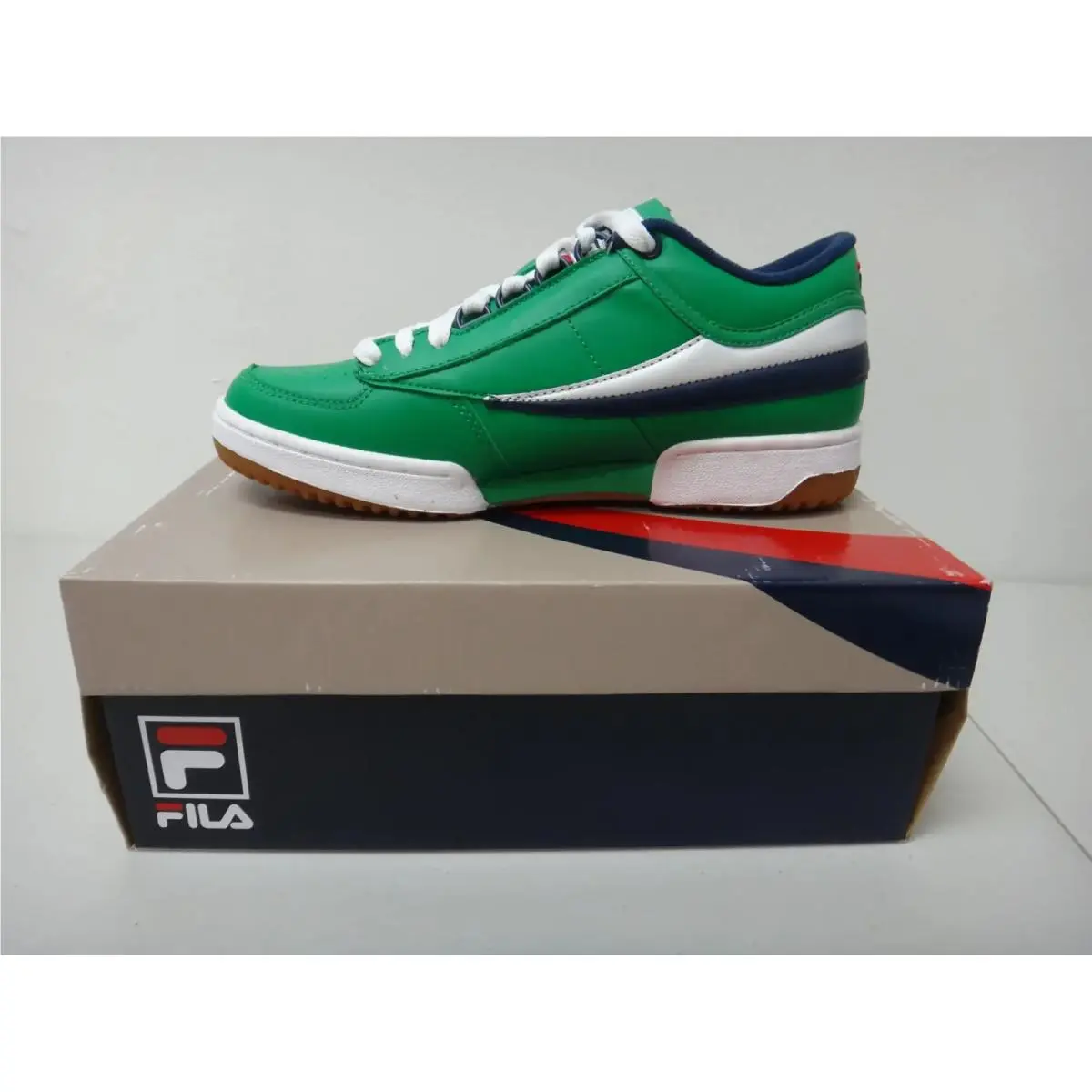 Fila T-1 Mid Men`s 8 Green Leather Low Top Sneaker Gum Sole 1TM00022-303