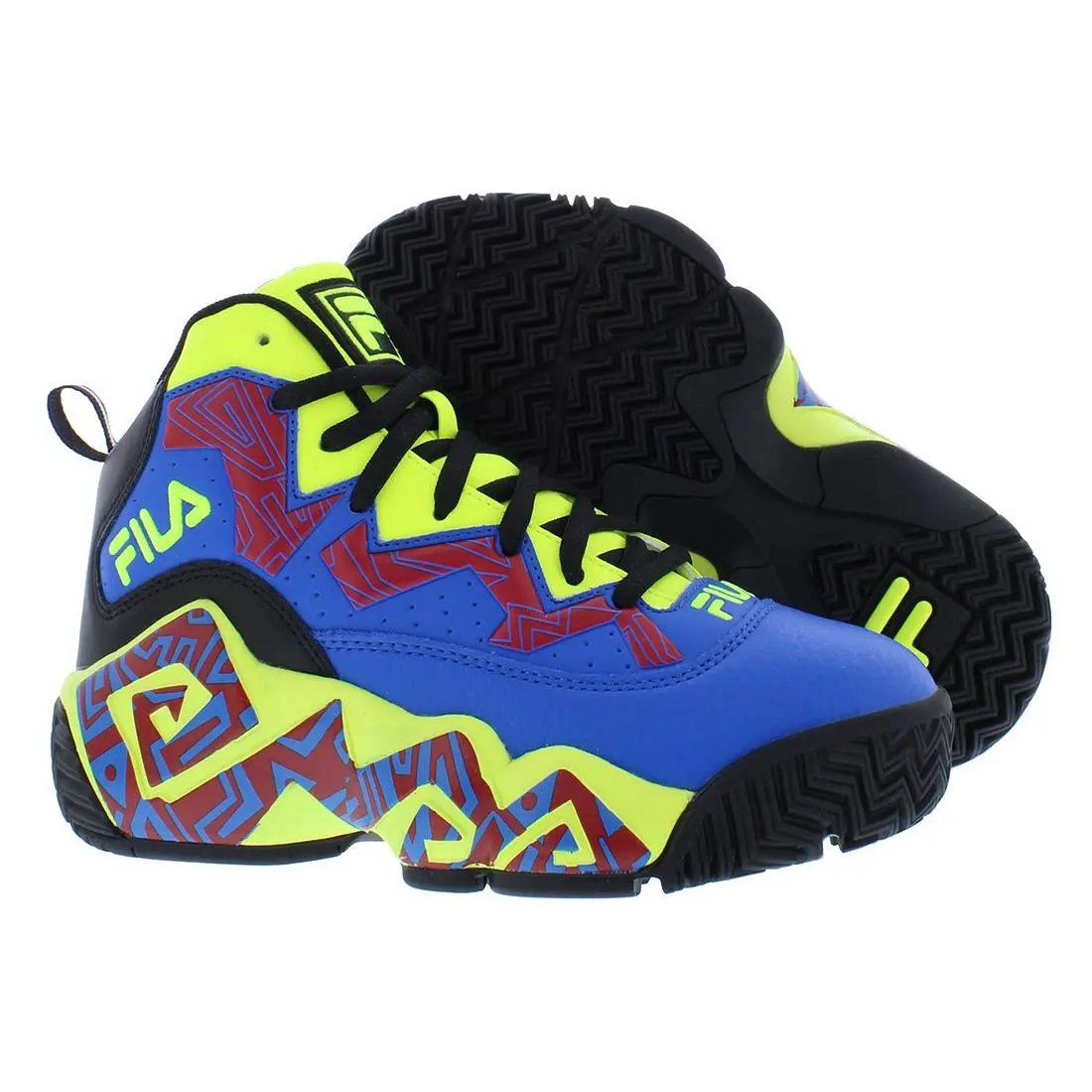 Fila Mb Boys Shoes Size 3.5 Color: Blue/neon