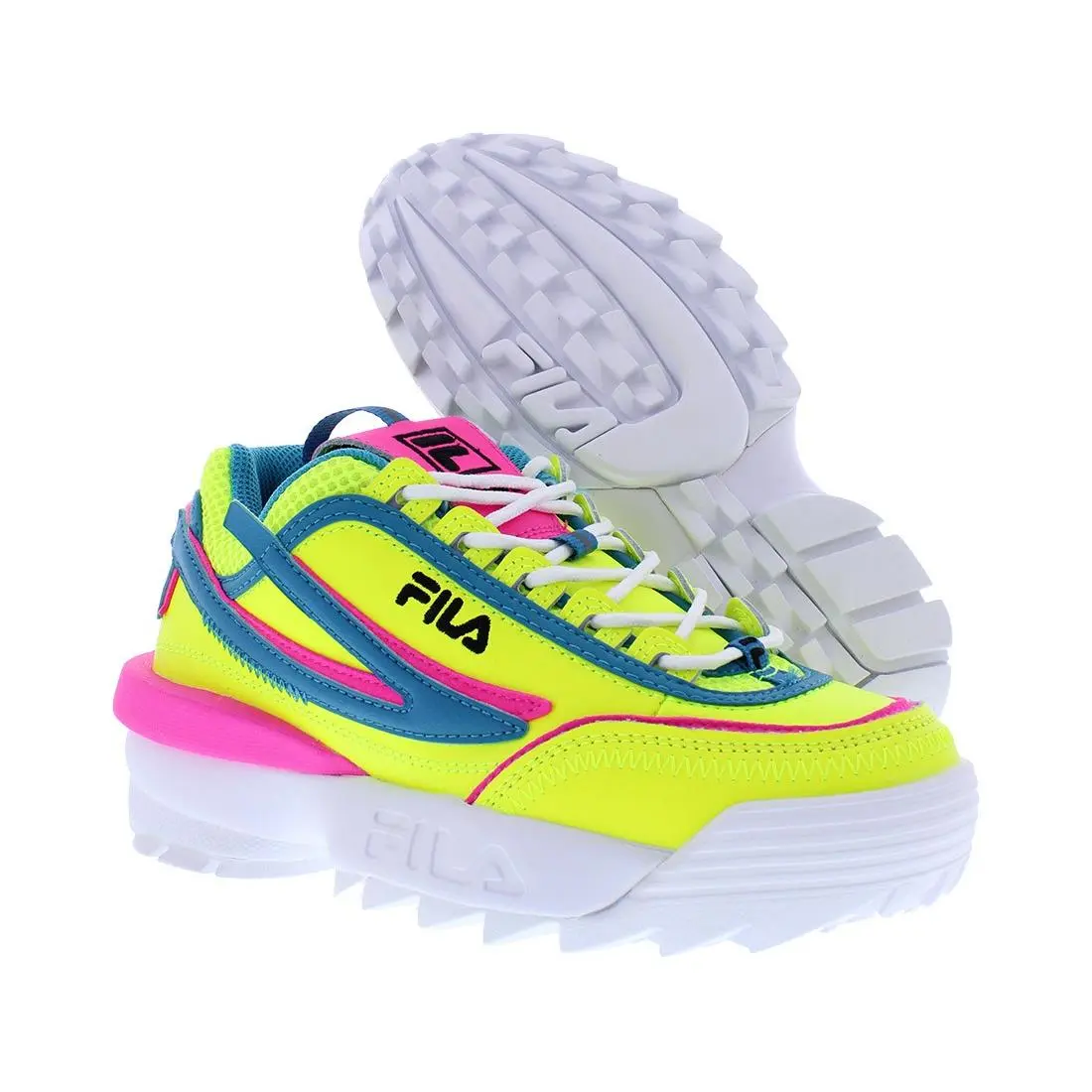 Fila Disruptor Ii Exp Girls Shoes Size 5.5 Color: Yellow/blue/fusha - Yellow/Blue/Fusha, Main: Yellow