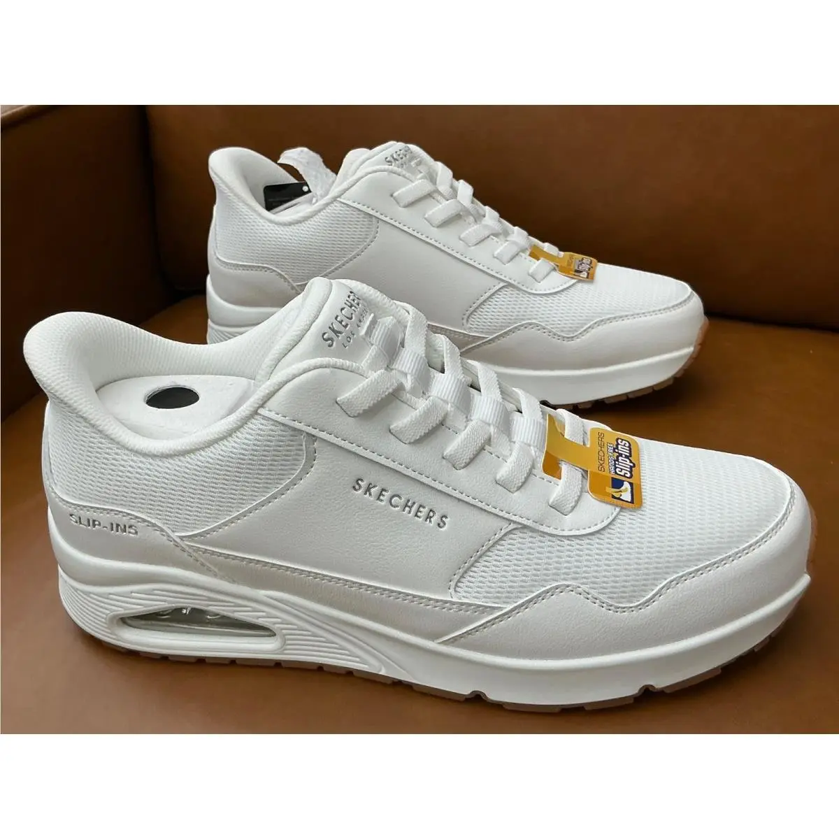 Uno Banksia Sneakers Mens 10 White Hands Free Slip-ins 183022 by Skechers