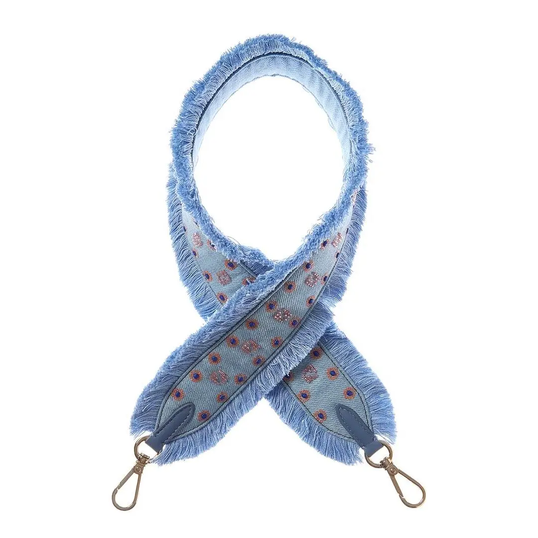 Strap You Leather-trim Denim Shoulder Strap Women`s Blue by Fendi