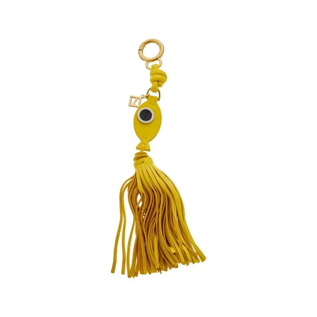 Fish Leather Charm Women`s Yellow 34 by Fendi