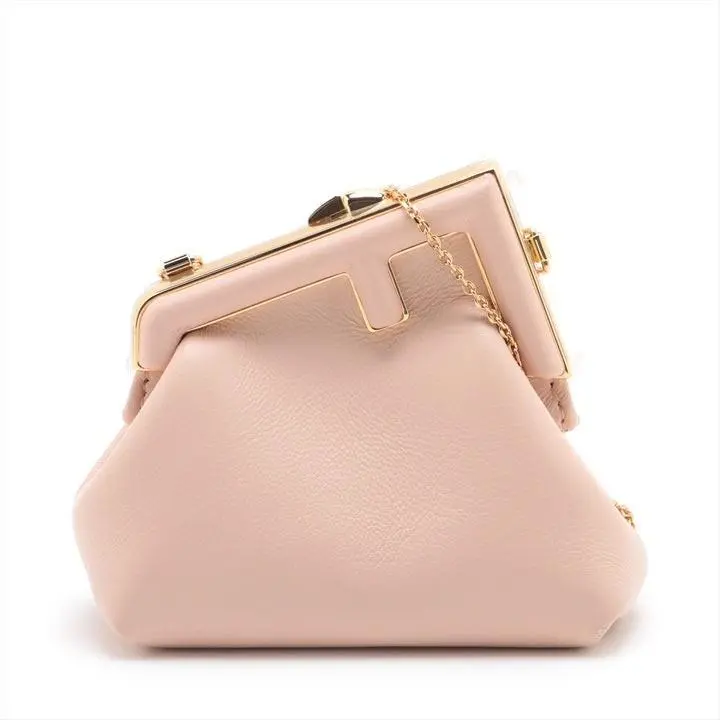 First Nano Micro Charm Pouch Bag Powder Pink Leather by Fendi