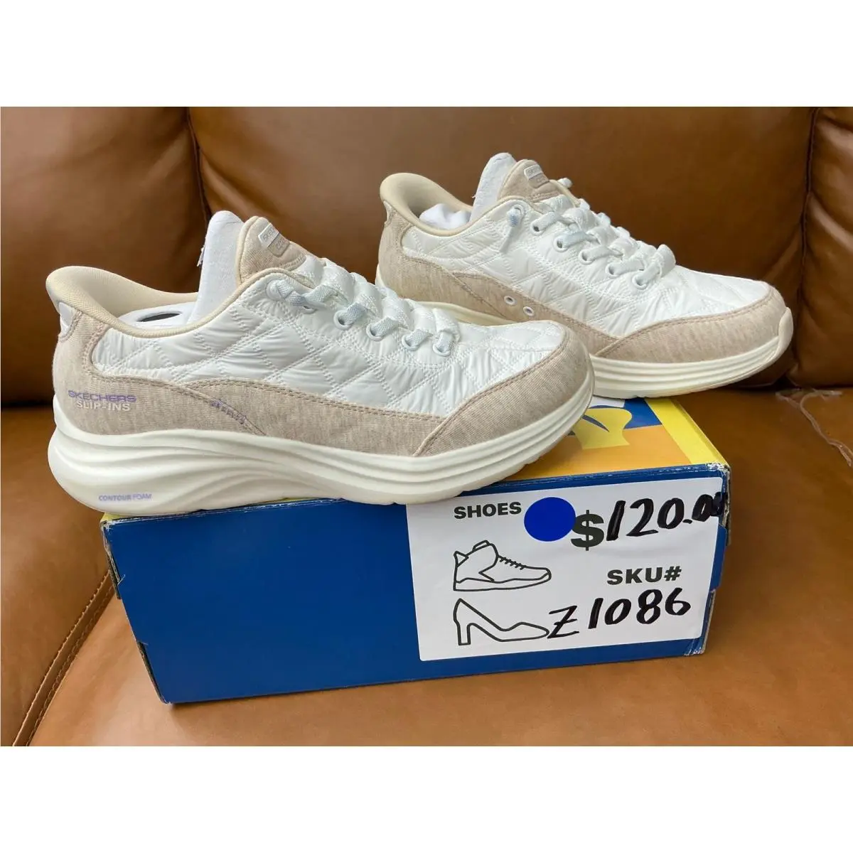 Skechers shoes - Skechers Hands Free Slip-ins Cozy Fit - White 5