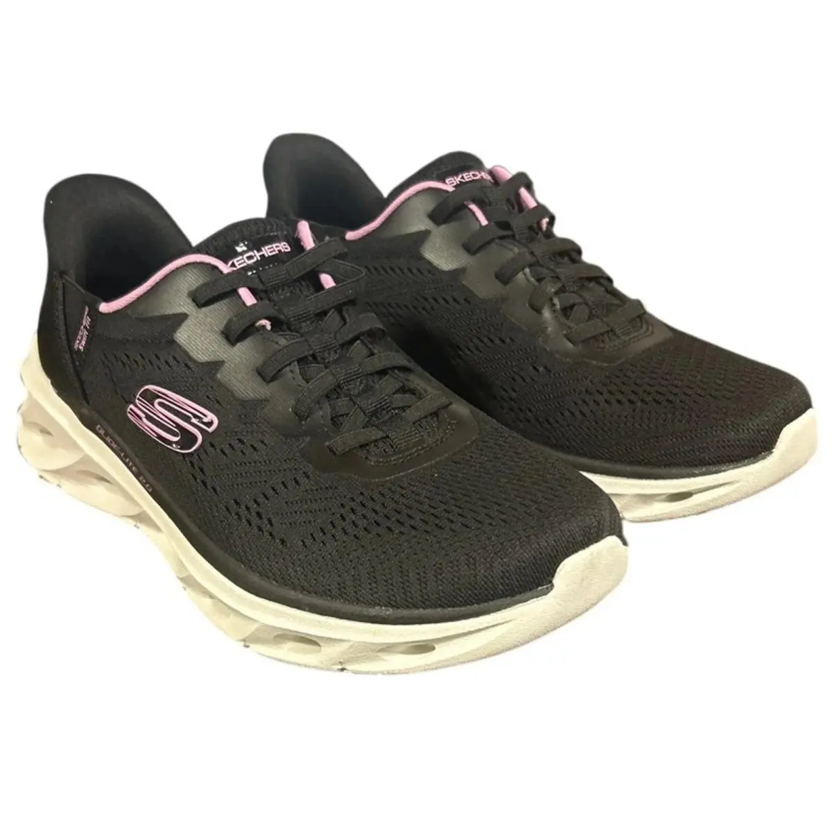 Womens Size 8 Black Pink Mesh Hands Free Swift Fit Shoes by Skechers