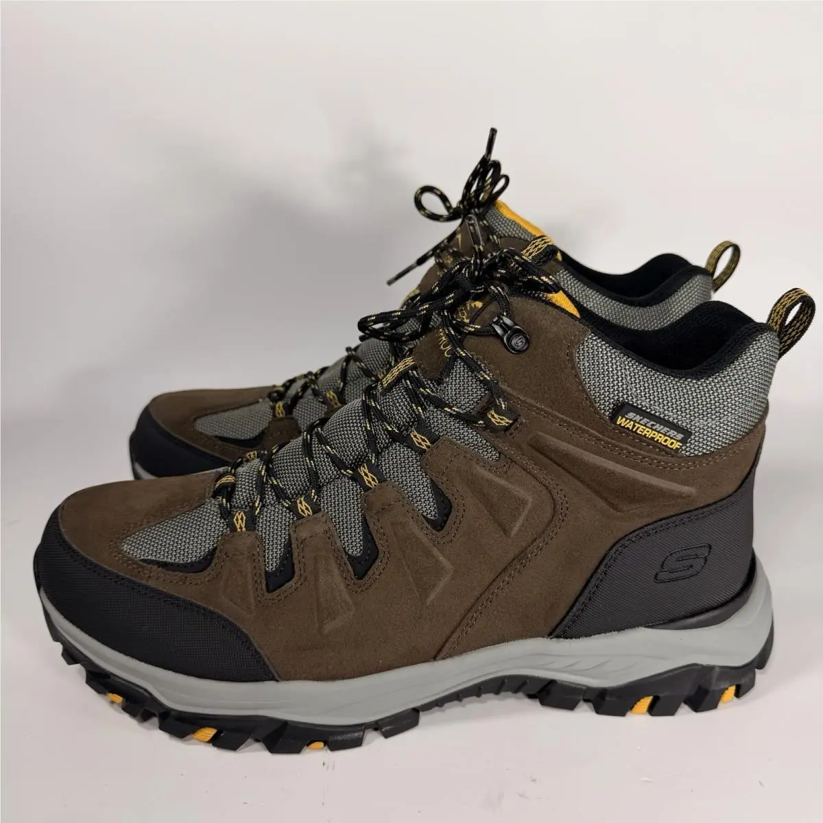 Rickter Branson Shoes Mens Size 13 Khaki Black Hiking 204910/KHK by Skechers