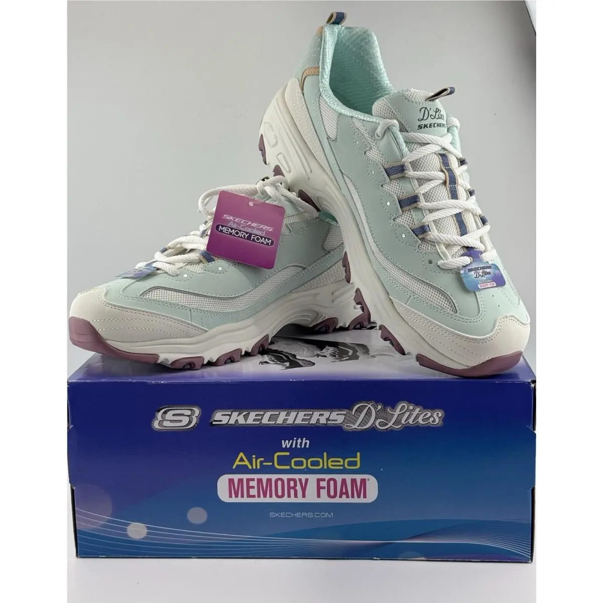 D`lites Retro Radiance Women’s 11 Mint Multi Chunky Sneaker 150555 by Skechers