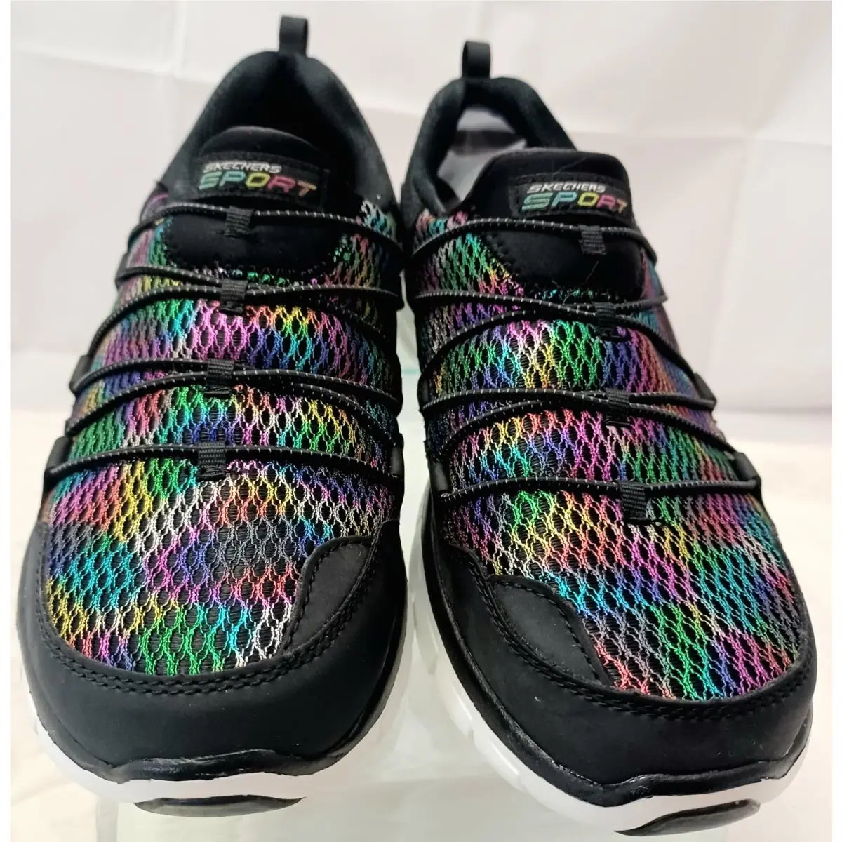 Womens  Memory Foam Classic Sneaker - Black Multicolor 11 M 8R6 by Skechers