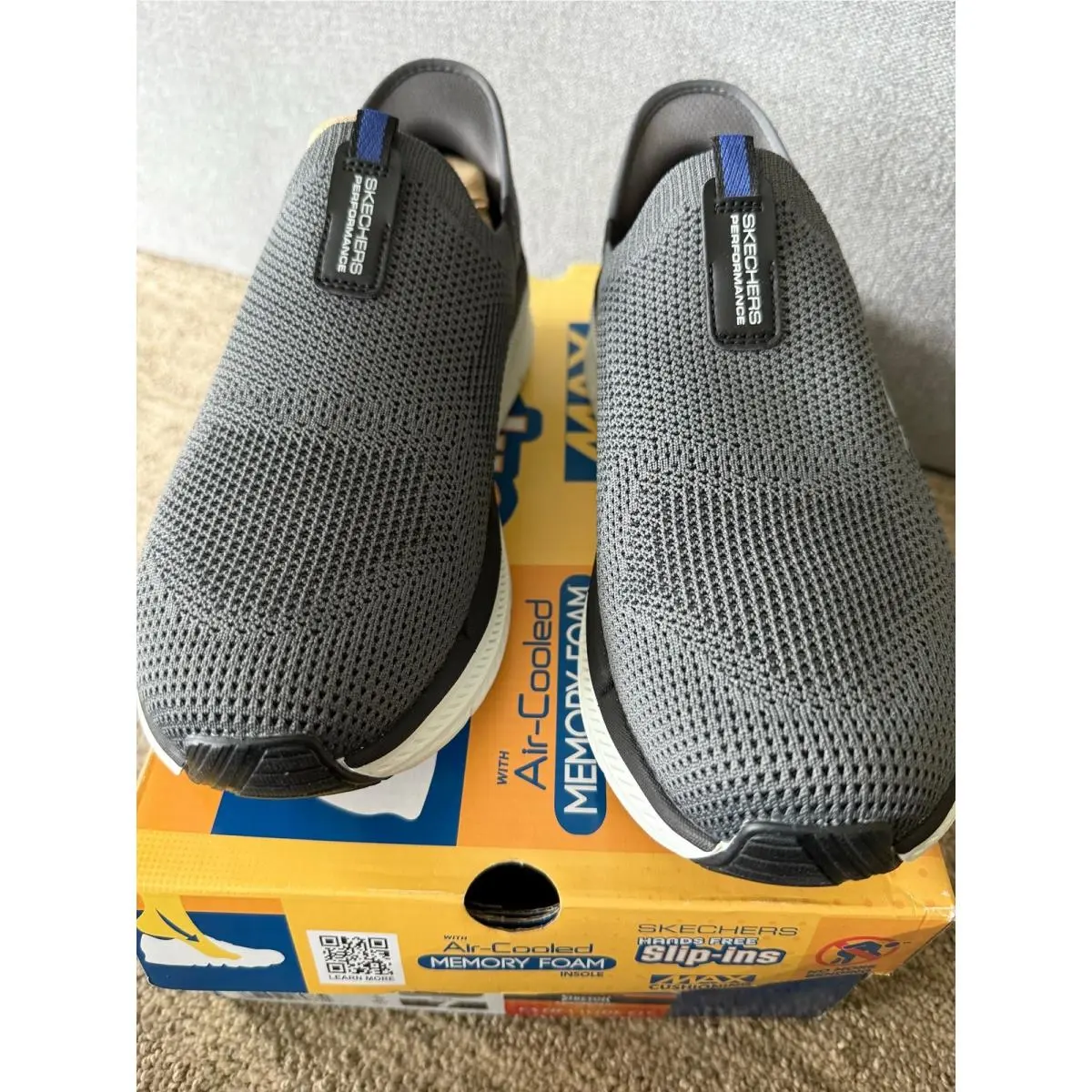 Slip On Maxed Cushioning Air Cooled Memory Foam M Sz 7 Charcoal by Skechers
