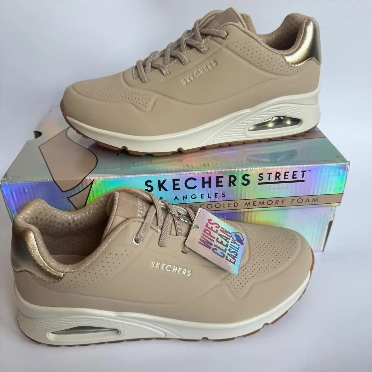 Skechers shoes - Skechers Street Uno Shimmer Away - Beige 2
