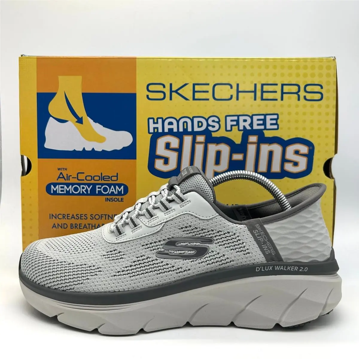 D`lux Walker 2.0 Rezinate Shoes Mens 9.5 Gray Slip-ins X Wide Sneakers by Skechers