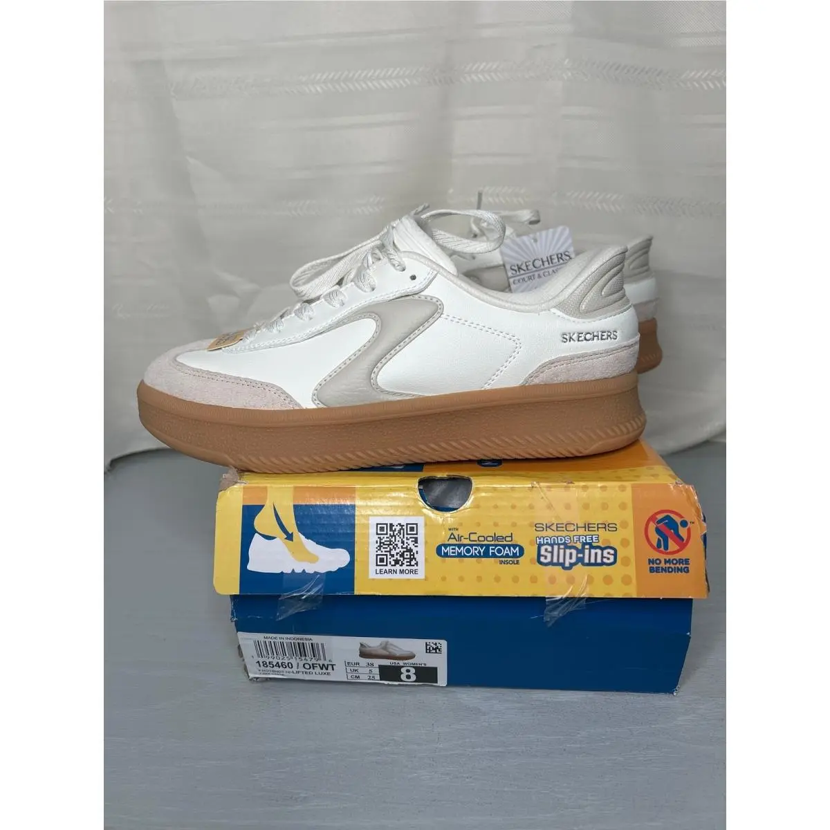 Slip-ins Hotshot Hi Lifted Luxe Sneakers Off White Womens Size 8 by Skechers