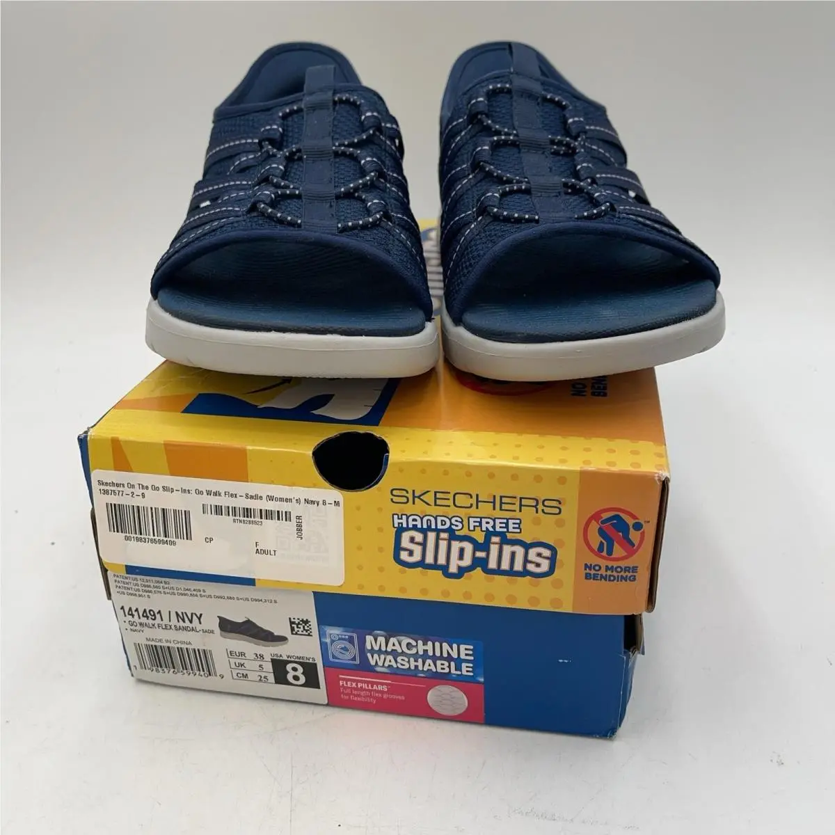 Skechers Go Walk Flex Sandal Sadie Shoes Womens Size 8 Blue Slip On Comfort